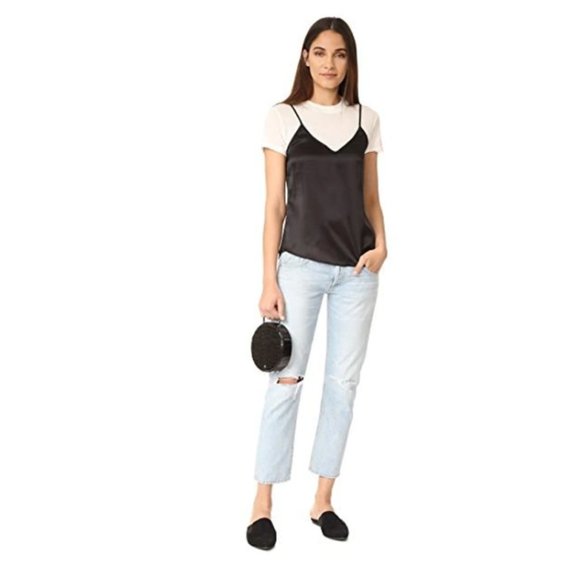 RtA Tops - RtA Double-layered T-shirt Camisole In Noir Retro 90's~M